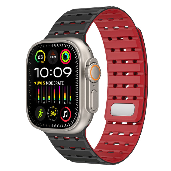 CALORA_ Siliconen Band Pro voor Apple Watch met Dubbel Sluitsysteem