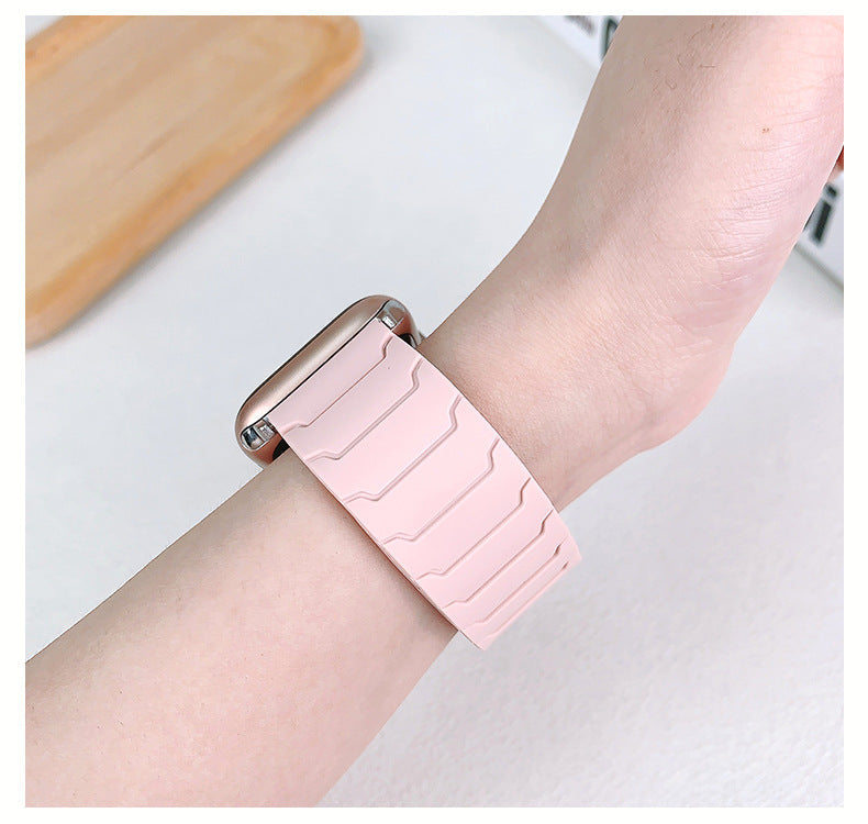 CALORA_ Siliconen Magnetische Horlogeband voor Apple Watch van Armor Warrior