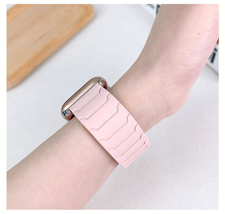 CALORA_ Siliconen Magnetische Horlogeband voor Apple Watch van Armor Warrior