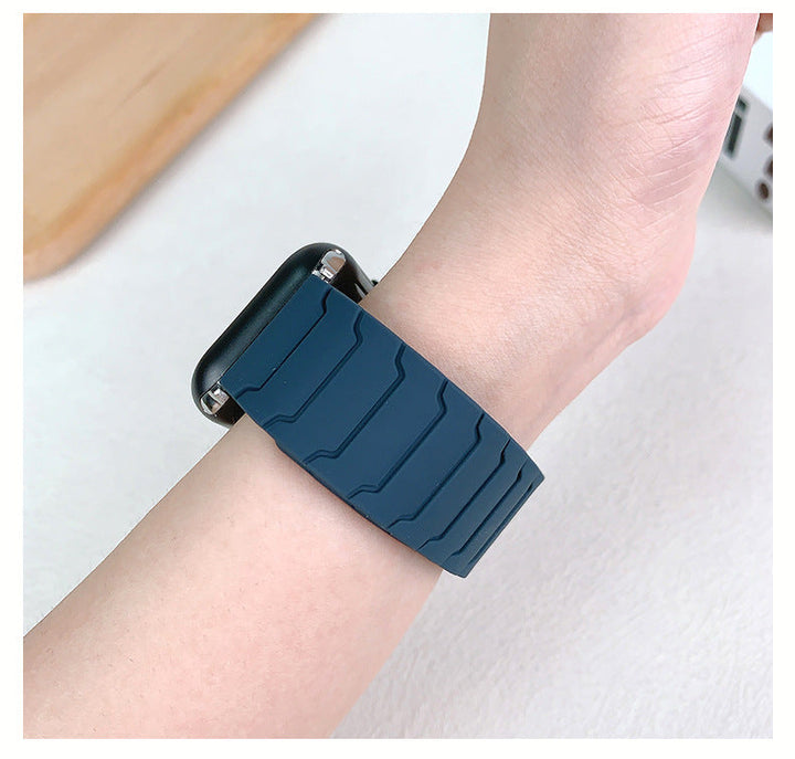 CALORA_ Siliconen Magnetische Horlogeband voor Apple Watch van Armor Warrior