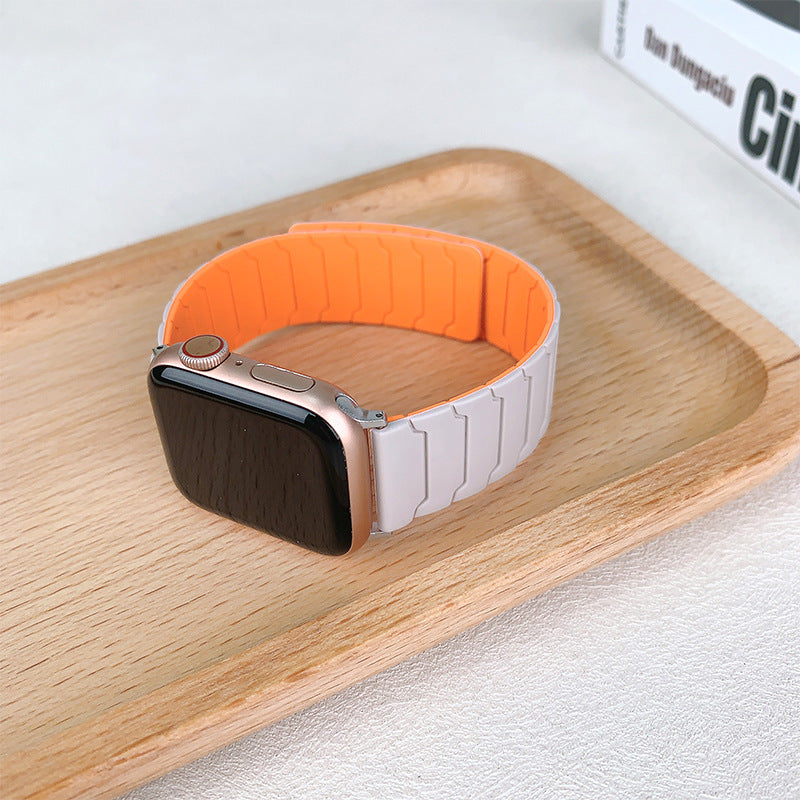 CALORA_ Siliconen Magnetische Horlogeband voor Apple Watch van Armor Warrior