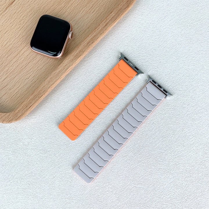 CALORA_ Siliconen Magnetische Horlogeband voor Apple Watch van Armor Warrior