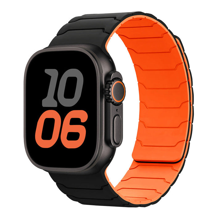 CALORA_ Siliconen Magnetische Horlogeband voor Apple Watch van Armor Warrior