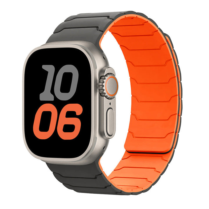 CALORA_ Siliconen Magnetische Horlogeband voor Apple Watch van Armor Warrior