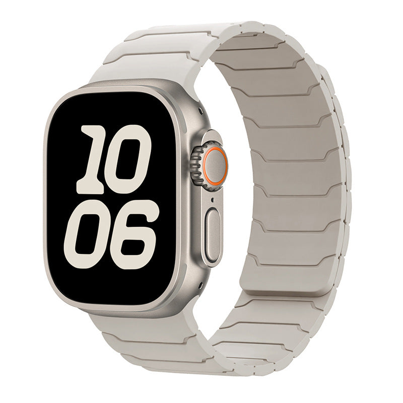 CALORA_ Siliconen Magnetische Horlogeband voor Apple Watch van Armor Warrior
