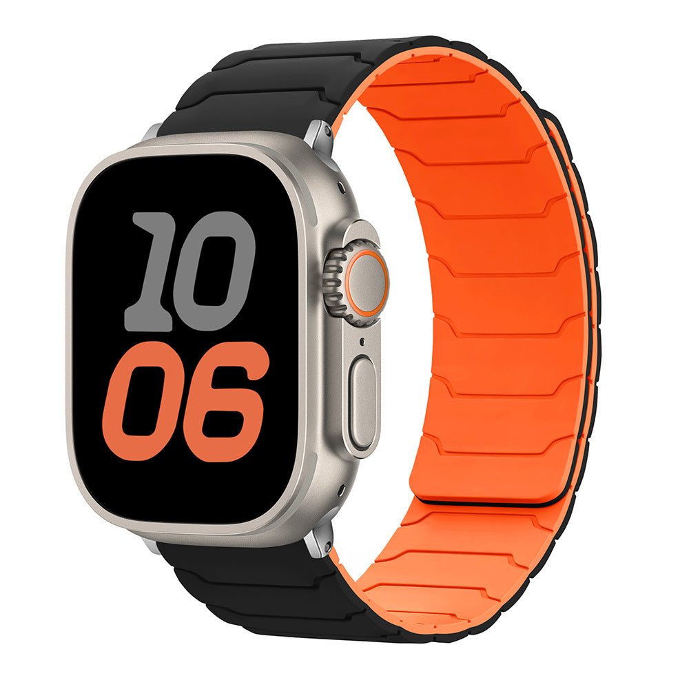 CALORA_ Siliconen Magnetische Horlogeband voor Apple Watch van Armor Warrior