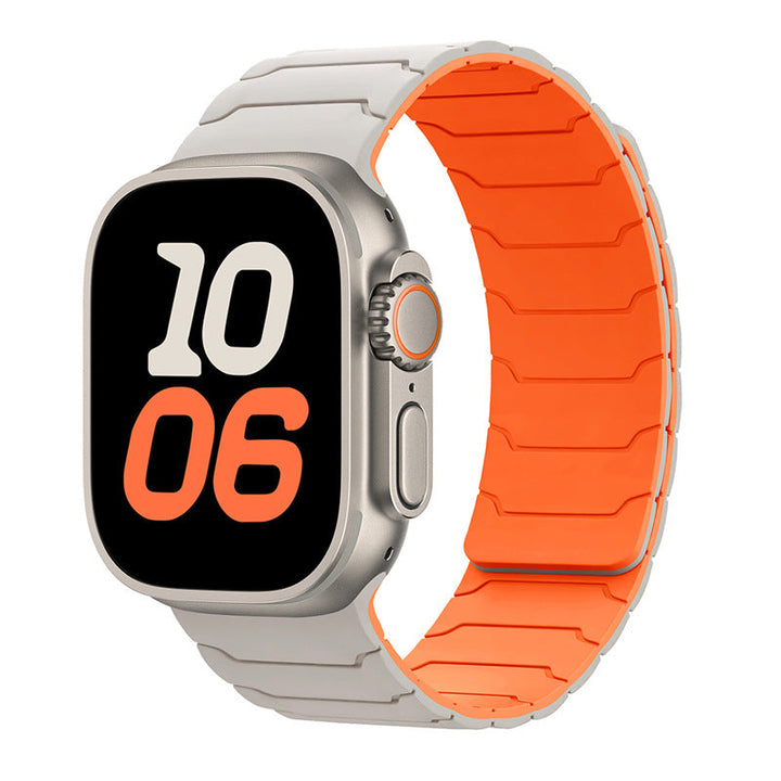 CALORA_ Siliconen Magnetische Horlogeband voor Apple Watch van Armor Warrior