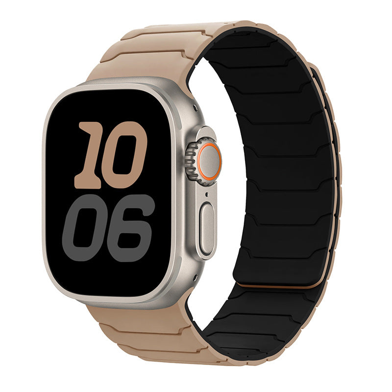 CALORA_ Siliconen Magnetische Horlogeband voor Apple Watch van Armor Warrior