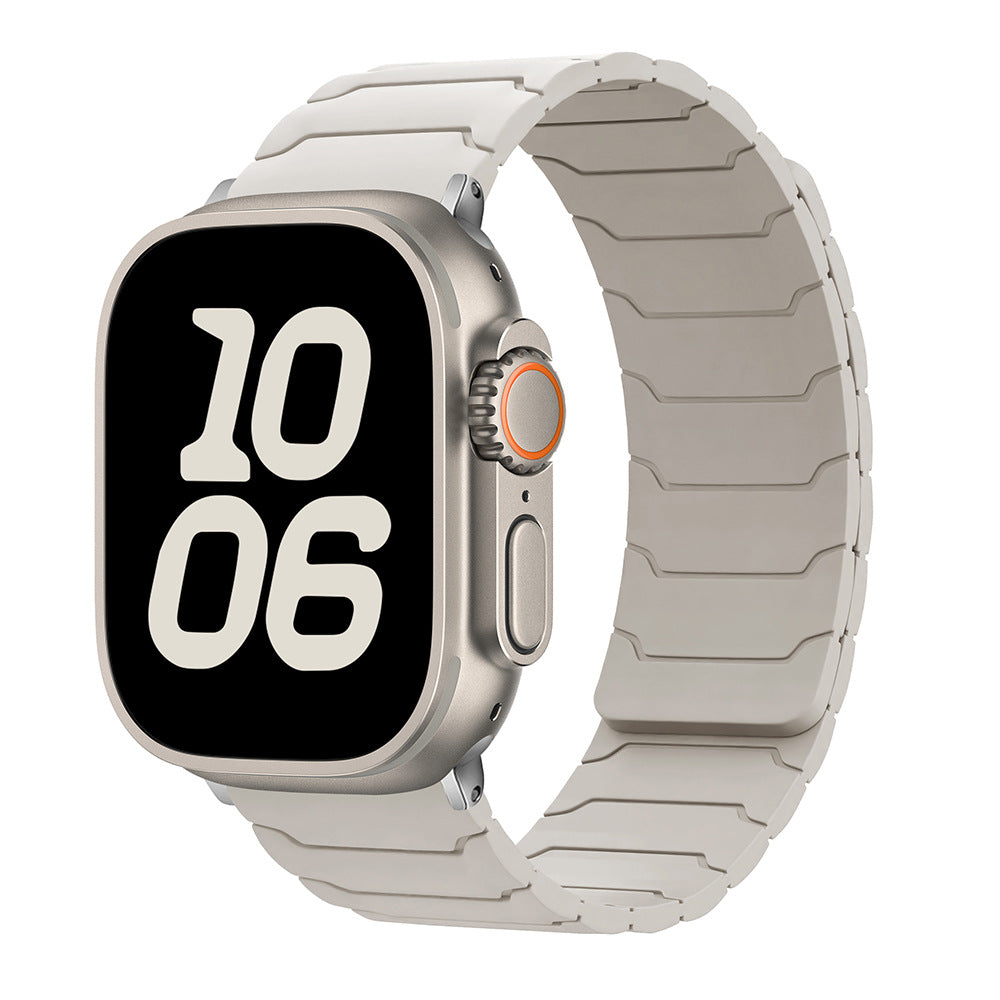 CALORA_ Siliconen Magnetische Horlogeband voor Apple Watch van Armor Warrior