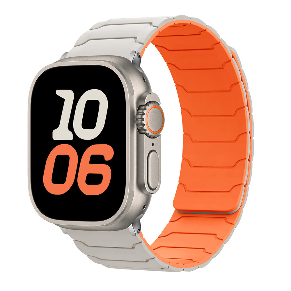 CALORA_ Siliconen Magnetische Horlogeband voor Apple Watch van Armor Warrior