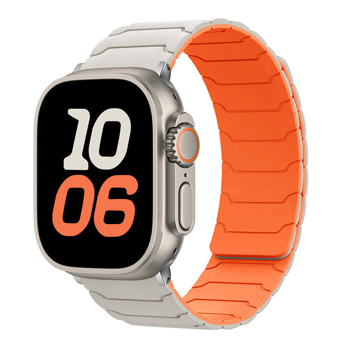 CALORA_ Siliconen Magnetische Horlogeband voor Apple Watch van Armor Warrior
