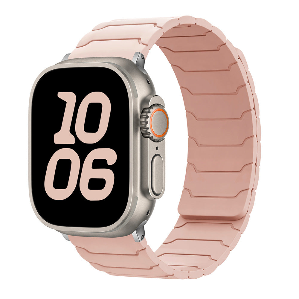 CALORA_ Siliconen Magnetische Horlogeband voor Apple Watch van Armor Warrior