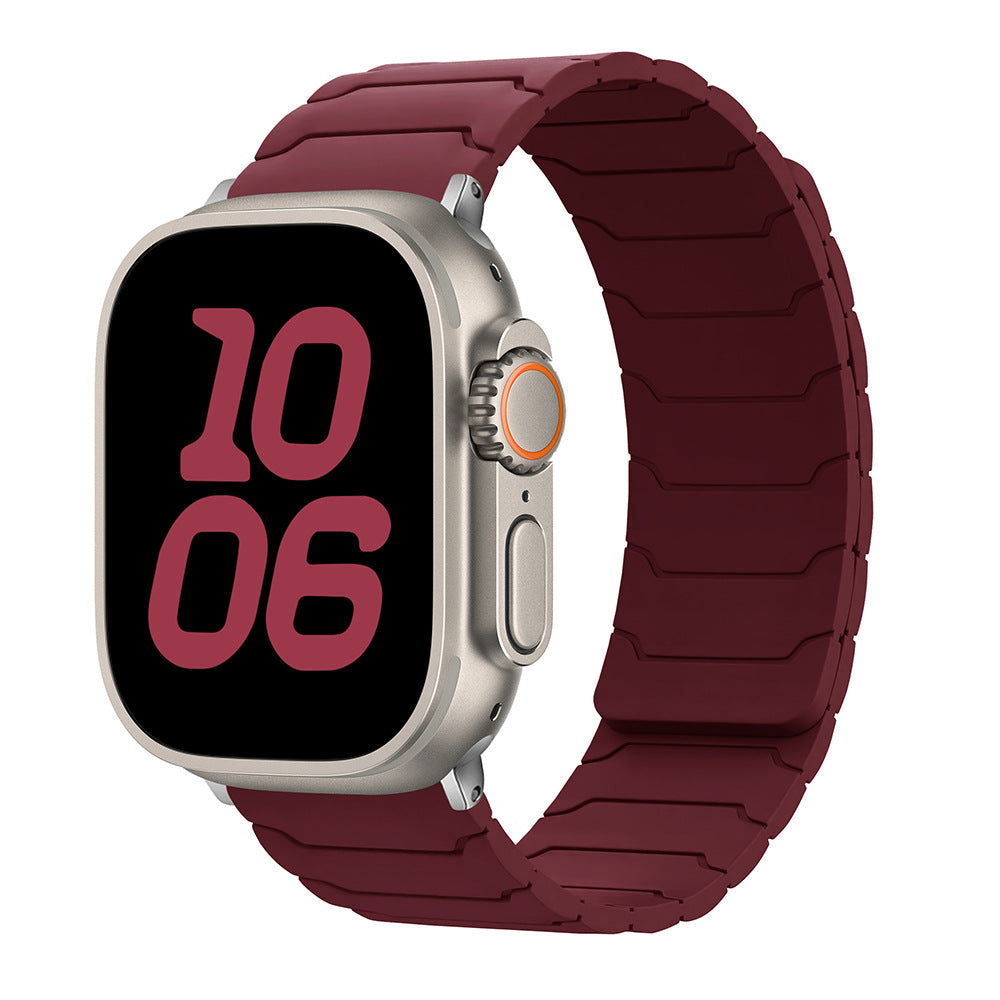 CALORA_ Siliconen Magnetische Horlogeband voor Apple Watch van Armor Warrior