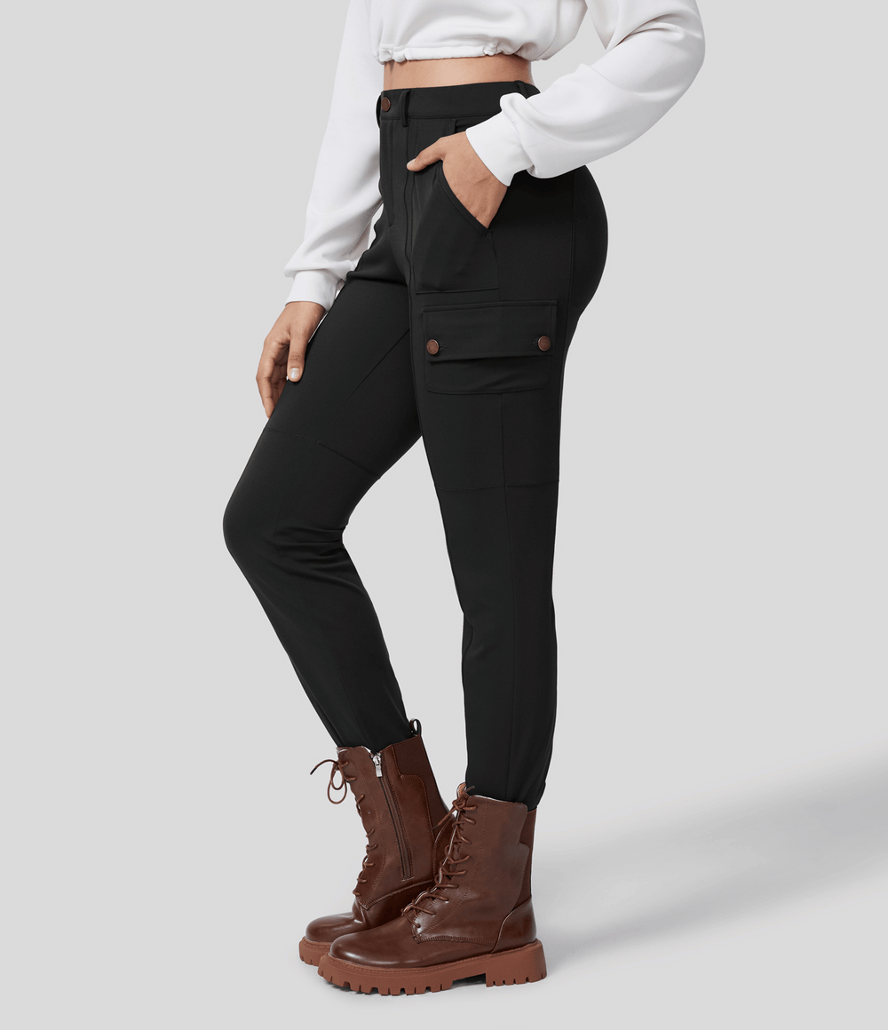 CALORA_ Skinny Cargobroek met Zakken
