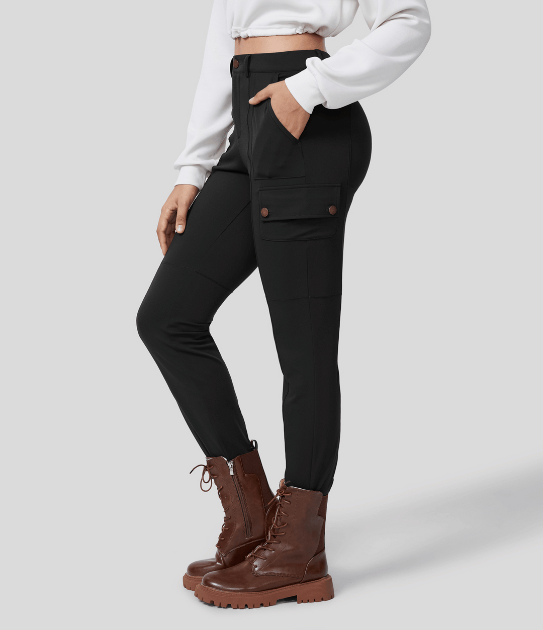 CALORA_ Skinny Cargobroek met Zakken