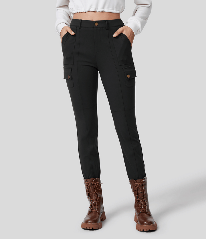 CALORA_ Skinny Cargobroek met Zakken