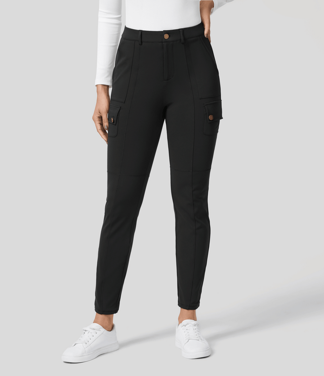 CALORA_ Skinny Cargobroek met Zakken