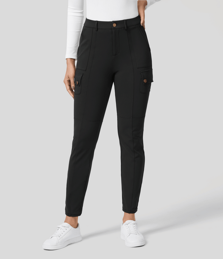 CALORA_ Skinny Cargobroek met Zakken