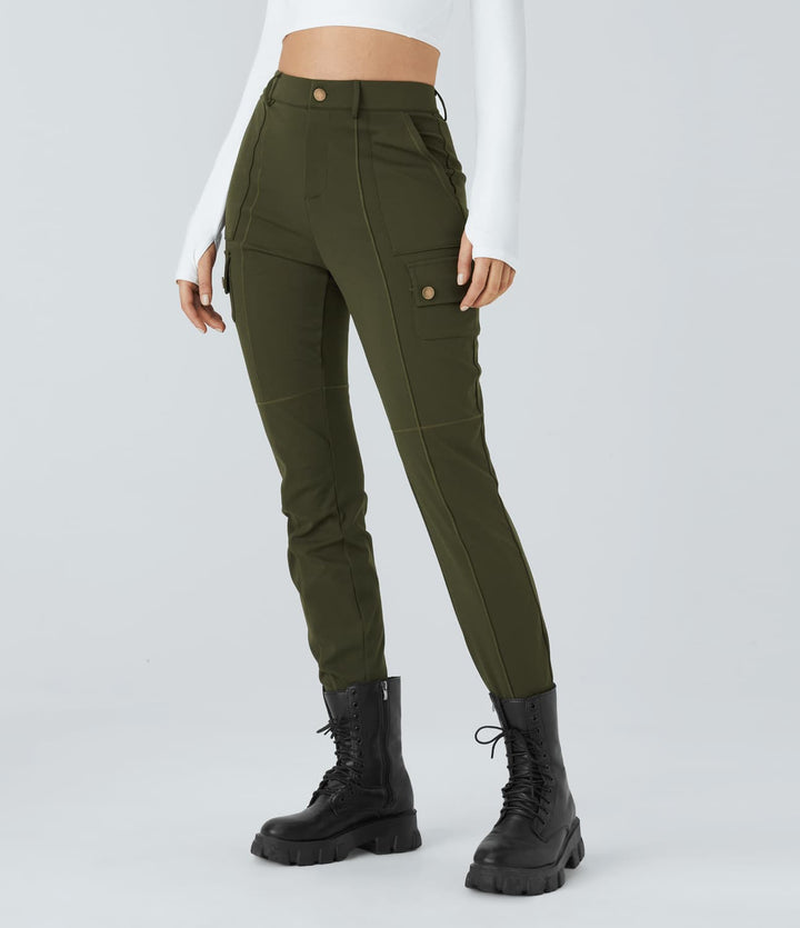 CALORA_ Skinny Cargobroek met Zakken