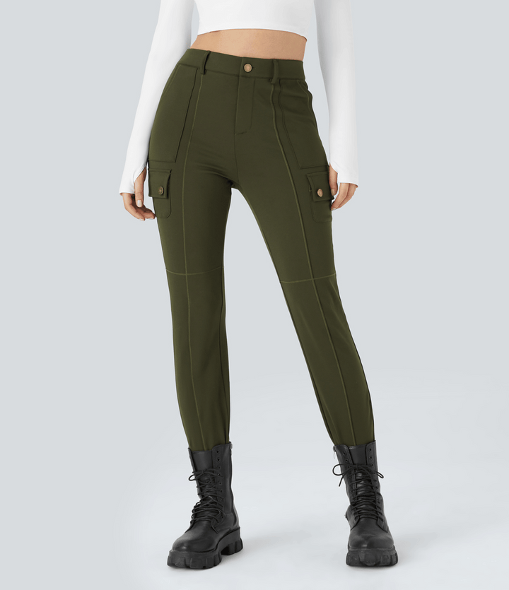 CALORA_ Skinny Cargobroek met Zakken