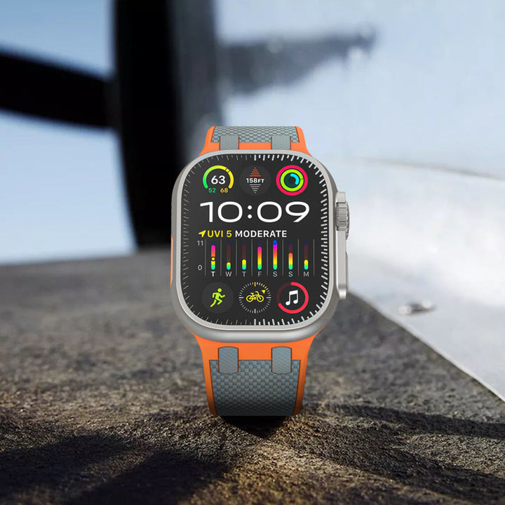 CALORA_ Smartpulse - Dubbele Kleur Bijpassende Siliconen Band Voor Apple Watch