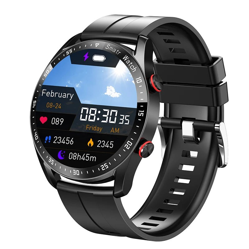 CALORA_ Smartpulse Herensmartwatch met Elegant Ontwerp en Bluetooth-Fitnesstracking