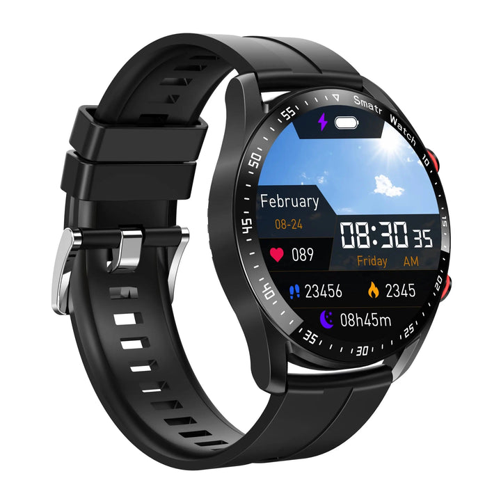 CALORA_ Smartpulse Herensmartwatch met Elegant Ontwerp en Bluetooth-Fitnesstracking