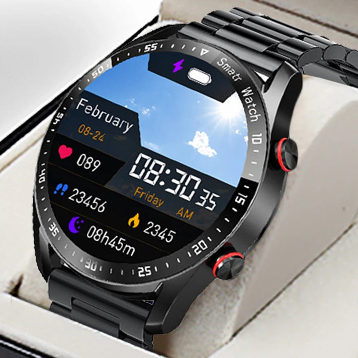 CALORA_ Smartpulse Herensmartwatch met Elegant Ontwerp en Bluetooth-Fitnesstracking