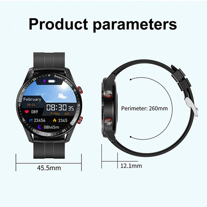 CALORA_ Smartpulse Herensmartwatch met Elegant Ontwerp en Bluetooth-Fitnesstracking