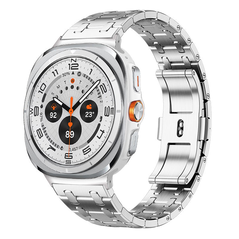CALORA_ Smartpulse - RVS Band Voor Samsung Watch Ultra met Luxe Dubbel Kettingontwerp