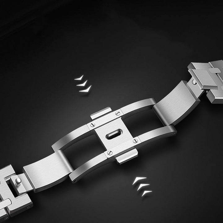 CALORA_ Smartpulse - RVS Band Voor Samsung Watch Ultra met Luxe Dubbel Kettingontwerp