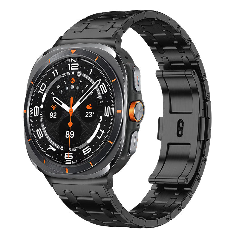 CALORA_ Smartpulse - RVS Band Voor Samsung Watch Ultra met Luxe Dubbel Kettingontwerp