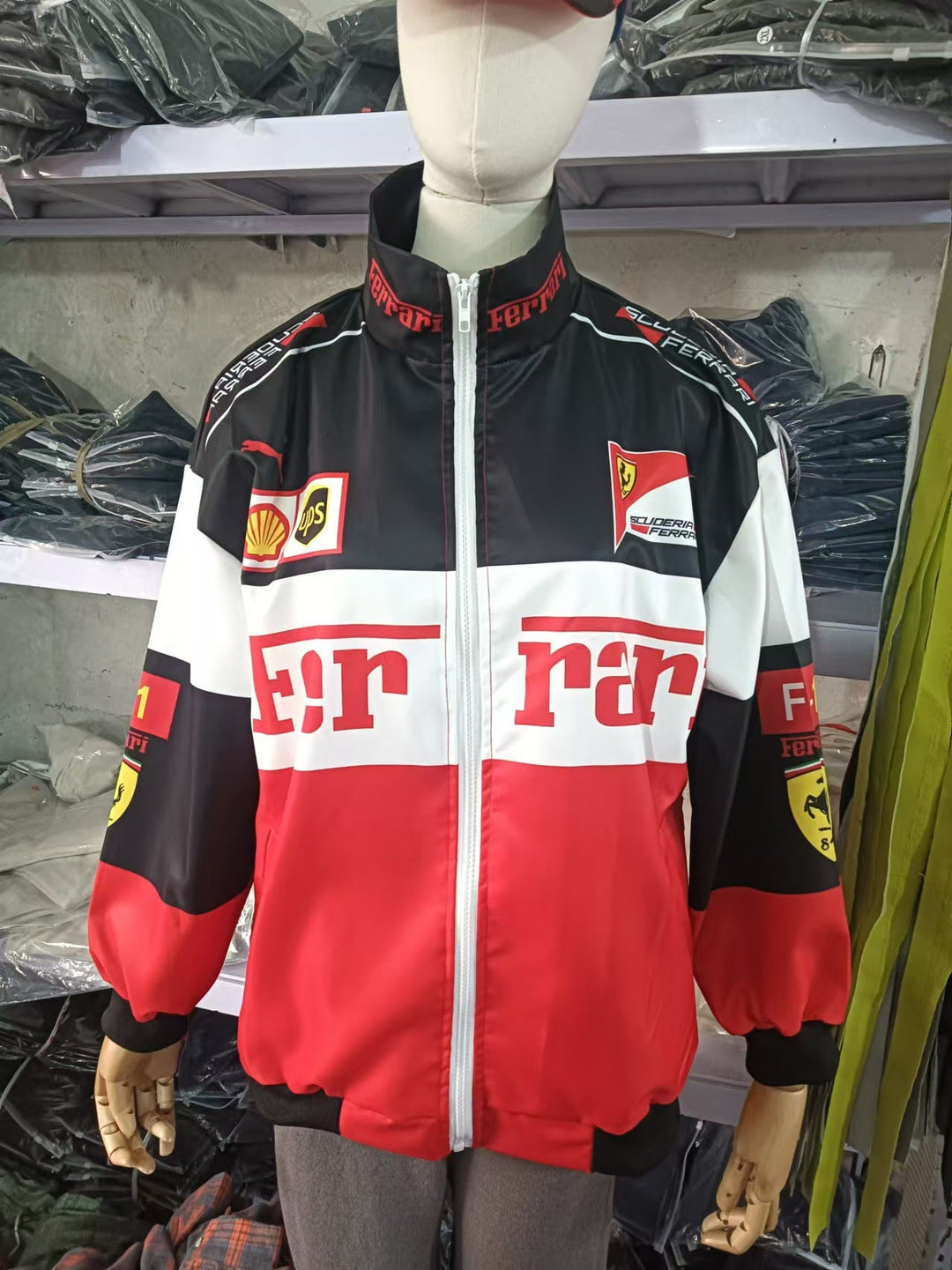 CALORA_ Sportieve F1 Racing Lange Mouw Bomberjas met Print