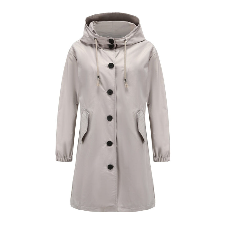 CALORA_ Stella | Waterdichte Lange Trenchcoat met Capuchon