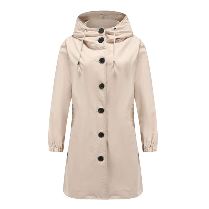 CALORA_ Stella | Waterdichte Lange Trenchcoat met Capuchon