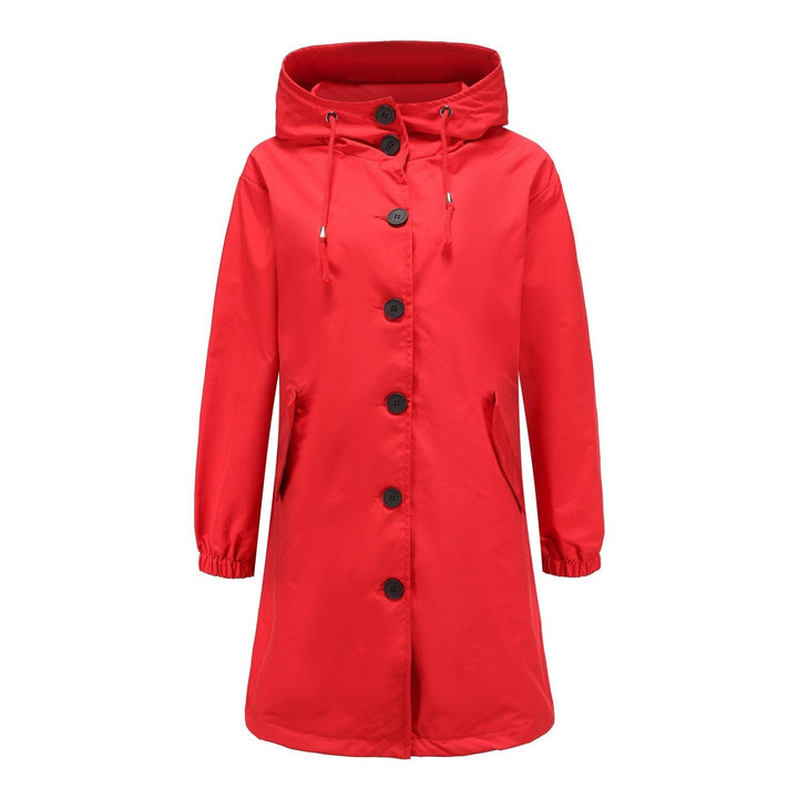 CALORA_ Stella | Waterdichte Lange Trenchcoat met Capuchon