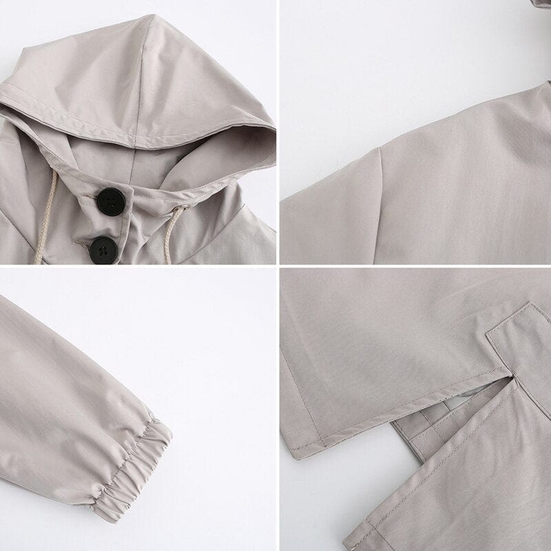 CALORA_ Stella | Waterdichte Lange Trenchcoat met Capuchon