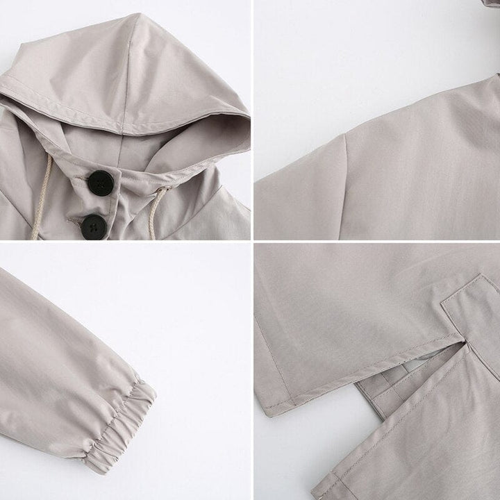 CALORA_ Stella | Waterdichte Lange Trenchcoat met Capuchon