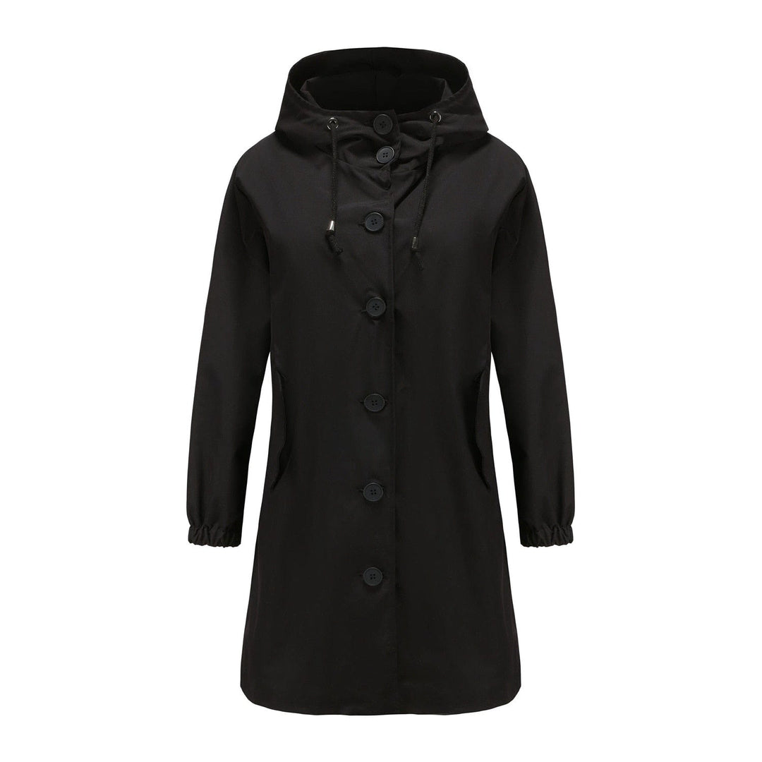 CALORA_ Stella | Waterdichte Lange Trenchcoat met Capuchon