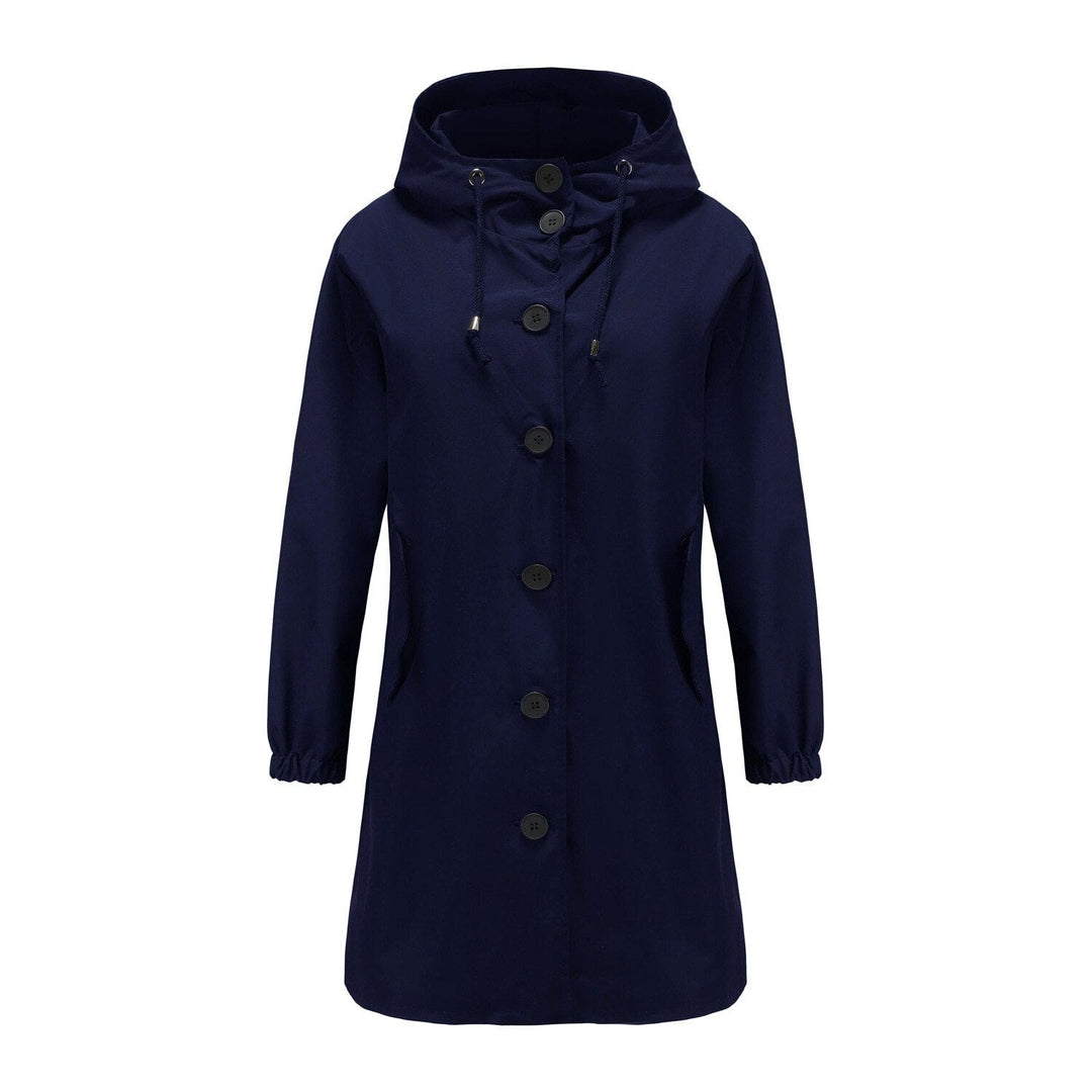 CALORA_ Stella | Waterdichte Lange Trenchcoat met Capuchon