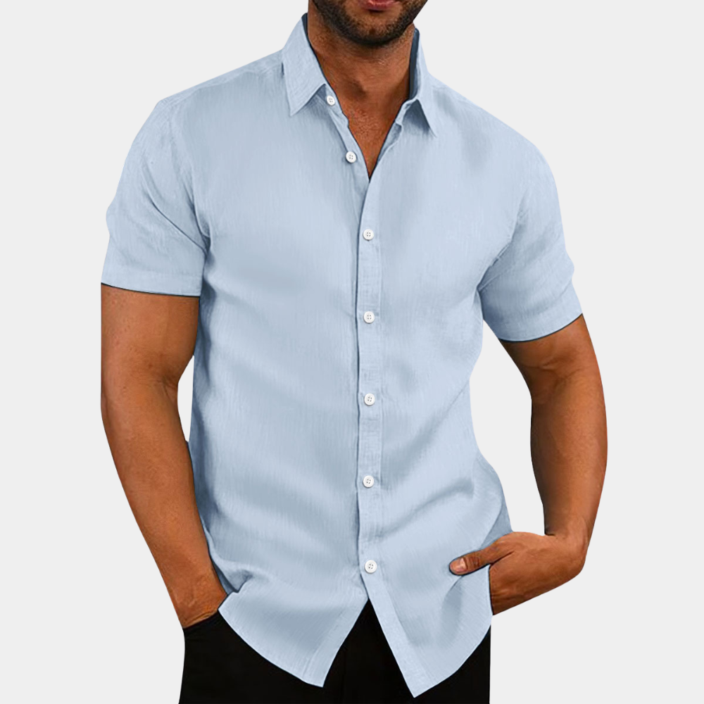 CALORA_ Stijlvol herenshirt met korte mouwen
