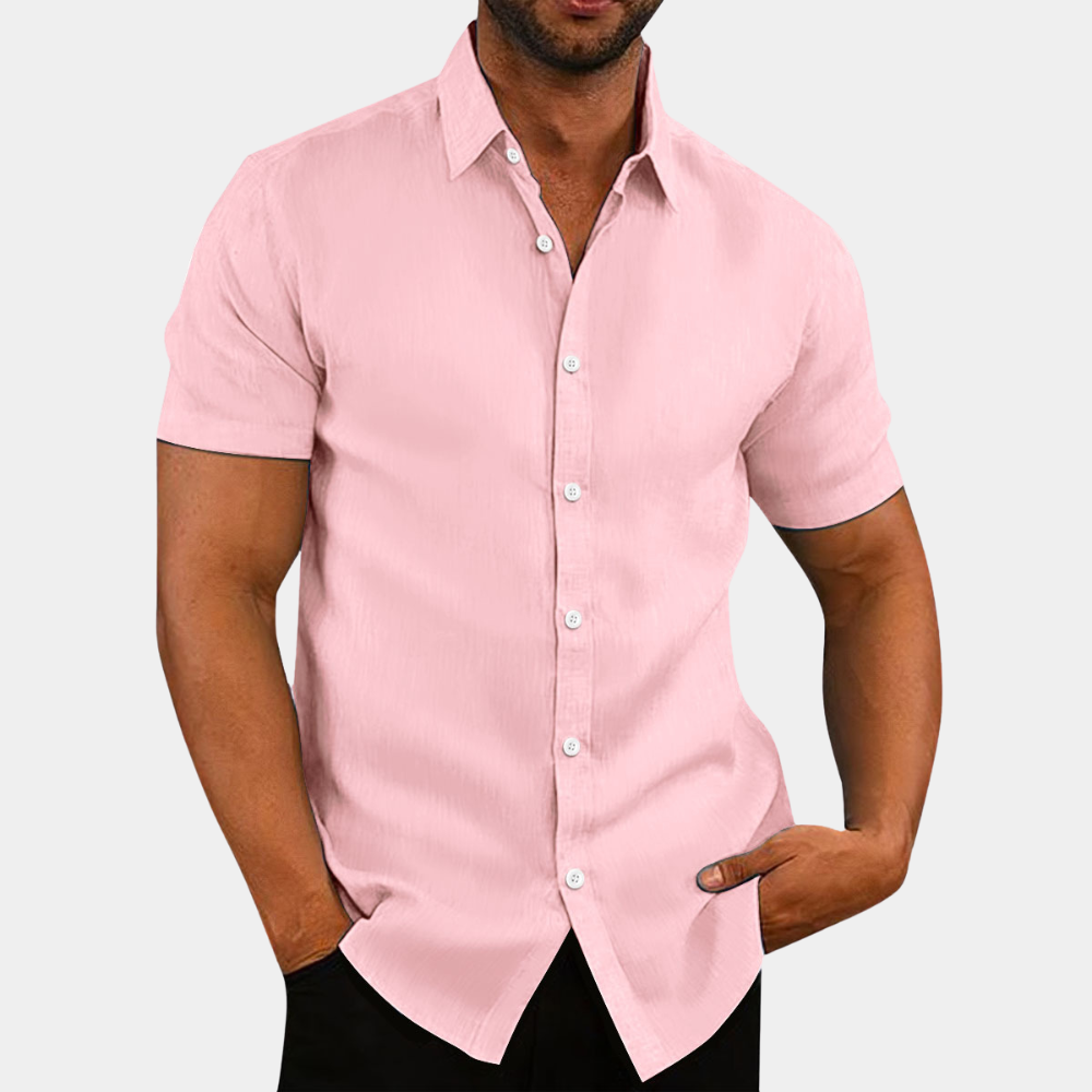 CALORA_ Stijlvol herenshirt met korte mouwen