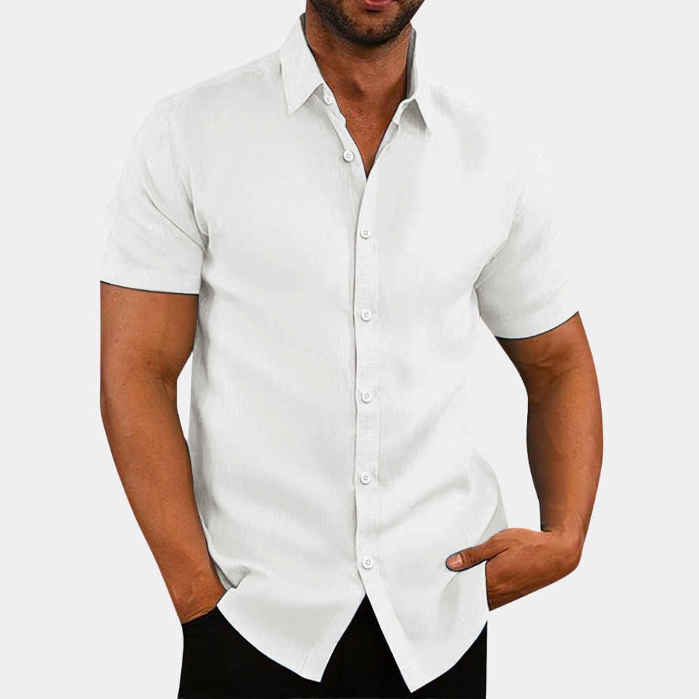 CALORA_ Stijlvol herenshirt met korte mouwen