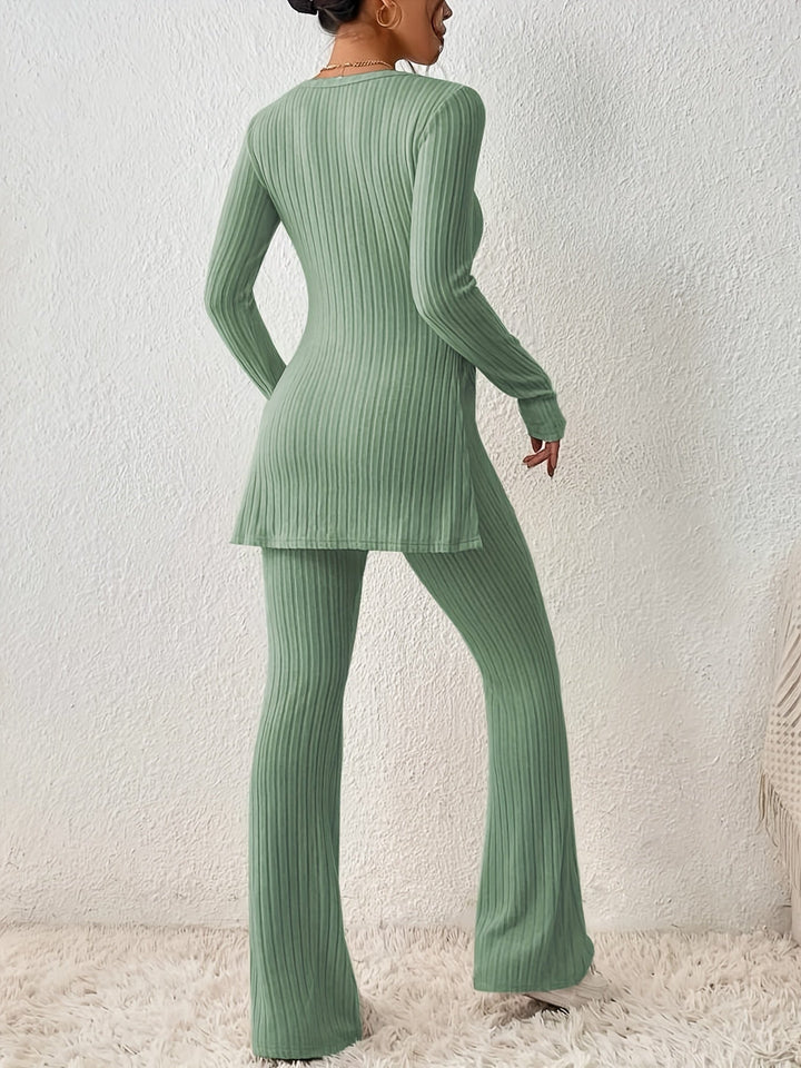 CALORA_ Stijlvolle 2 delige comfortabele rekbare Dames set