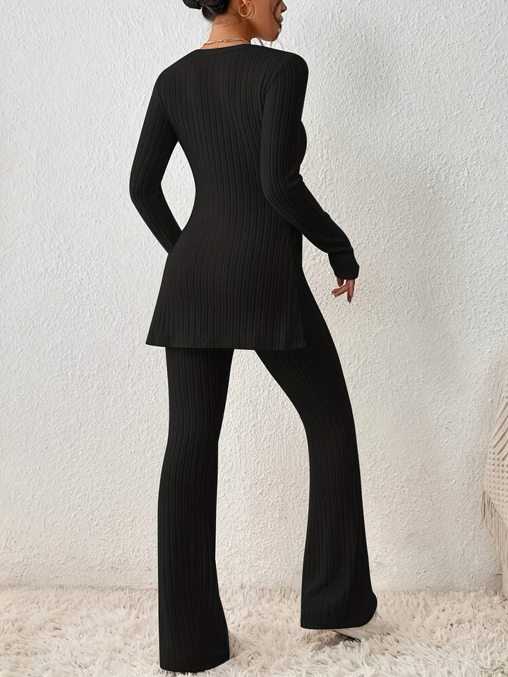 CALORA_ Stijlvolle 2 delige comfortabele rekbare Dames set