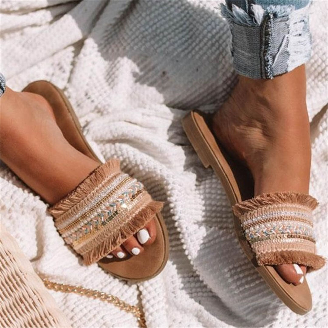 CALORA_ Stijlvolle Dames Slippers met Open Neus en Comfortabele Zool
