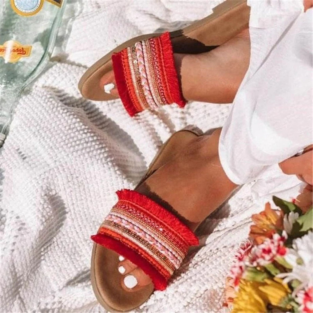 CALORA_ Stijlvolle Dames Slippers met Open Neus en Comfortabele Zool