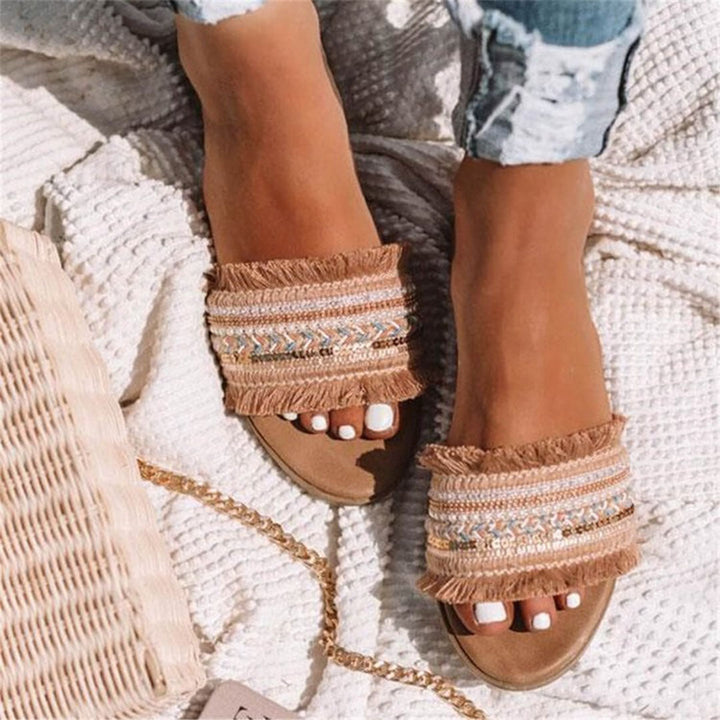 CALORA_ Stijlvolle Dames Slippers met Open Neus en Comfortabele Zool