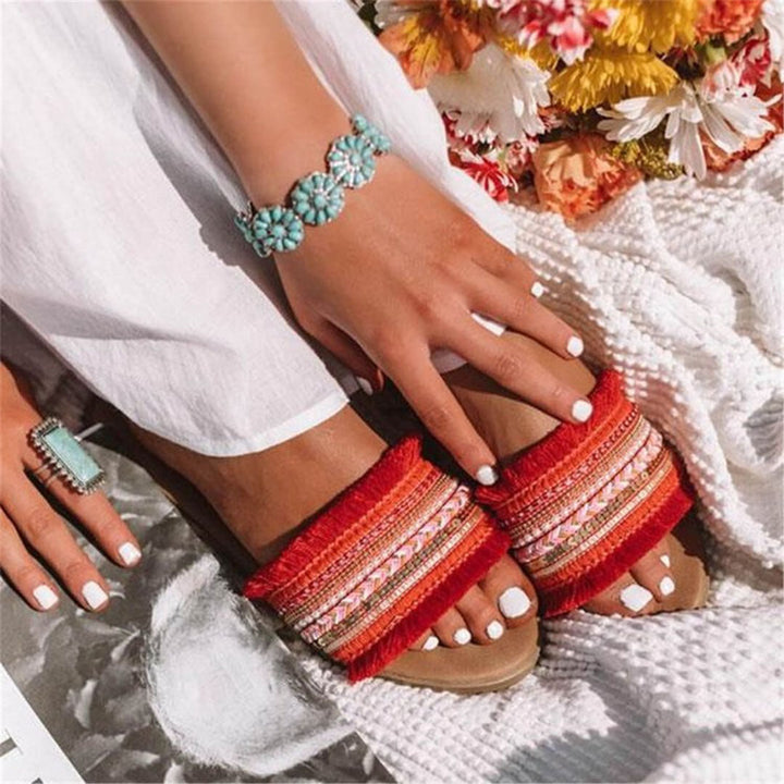 CALORA_ Stijlvolle Dames Slippers met Open Neus en Comfortabele Zool