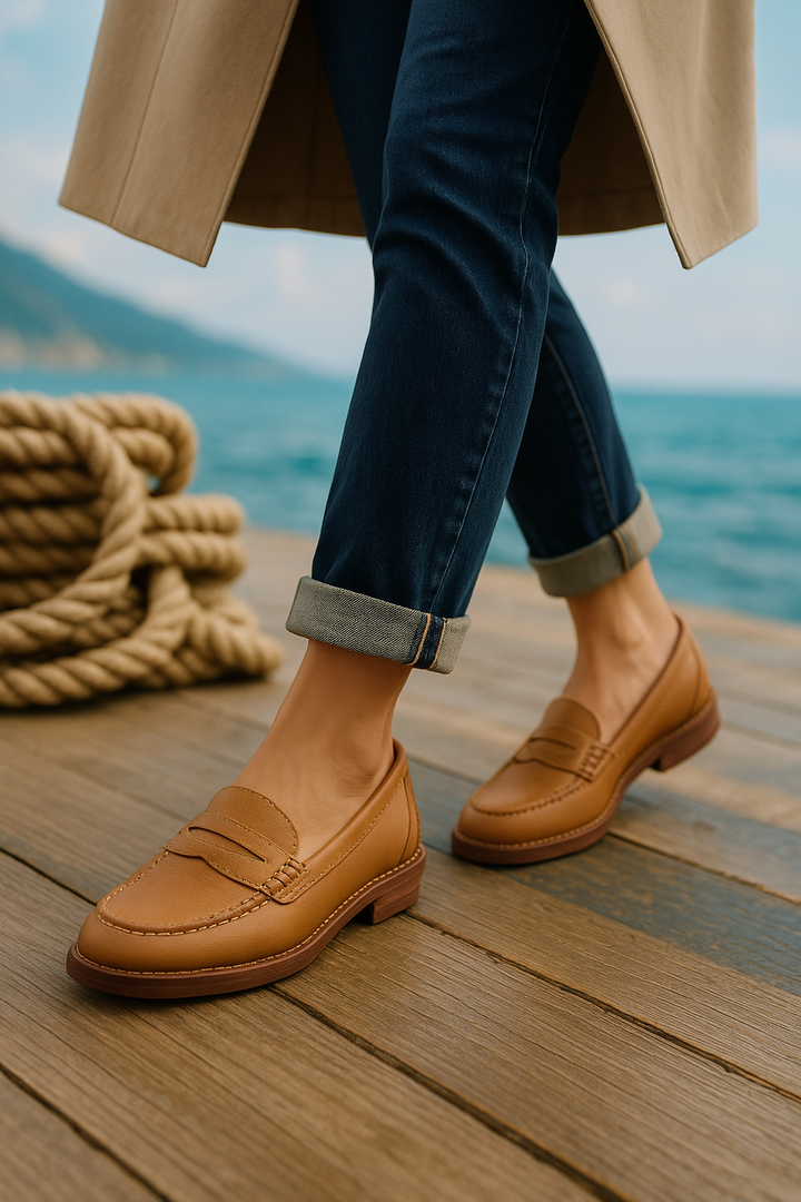 CALORA_ Stijlvolle Loafers van Leer voor Comfort en Lichtgewicht Design